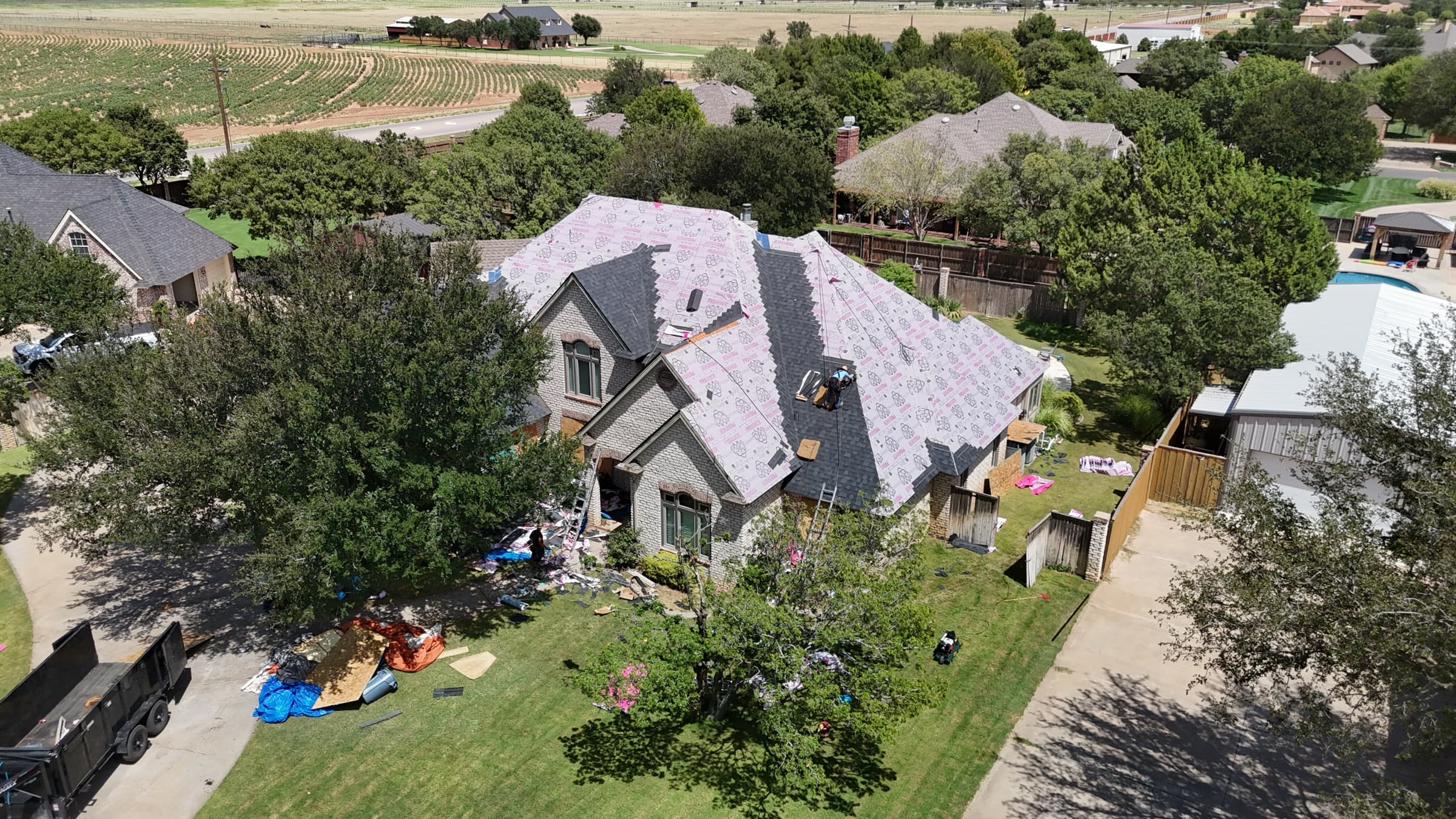 Full roof replacement on large residential home